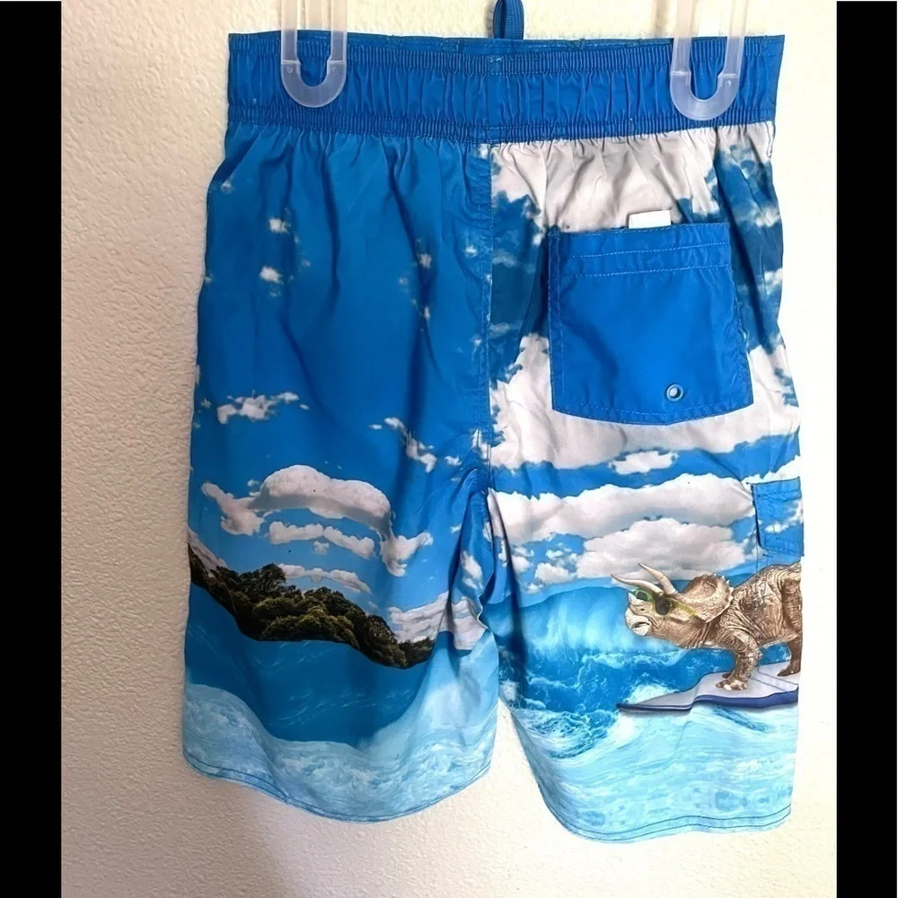 JOE BOXER Dinosaur triceratops print swim trunks board shorts size Large 10/12
